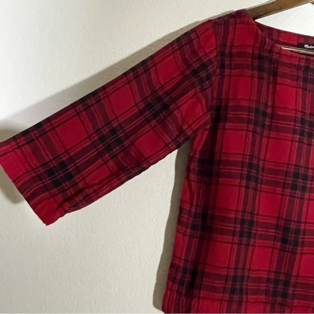 Madewell Herald Tee in Curtis Plaid Size XS in Flannel
